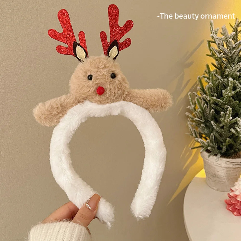 Kids Christmas Headband – Elk, Snowflake & Bow Holiday Hair Holiday Hair Accessory PRIMED A