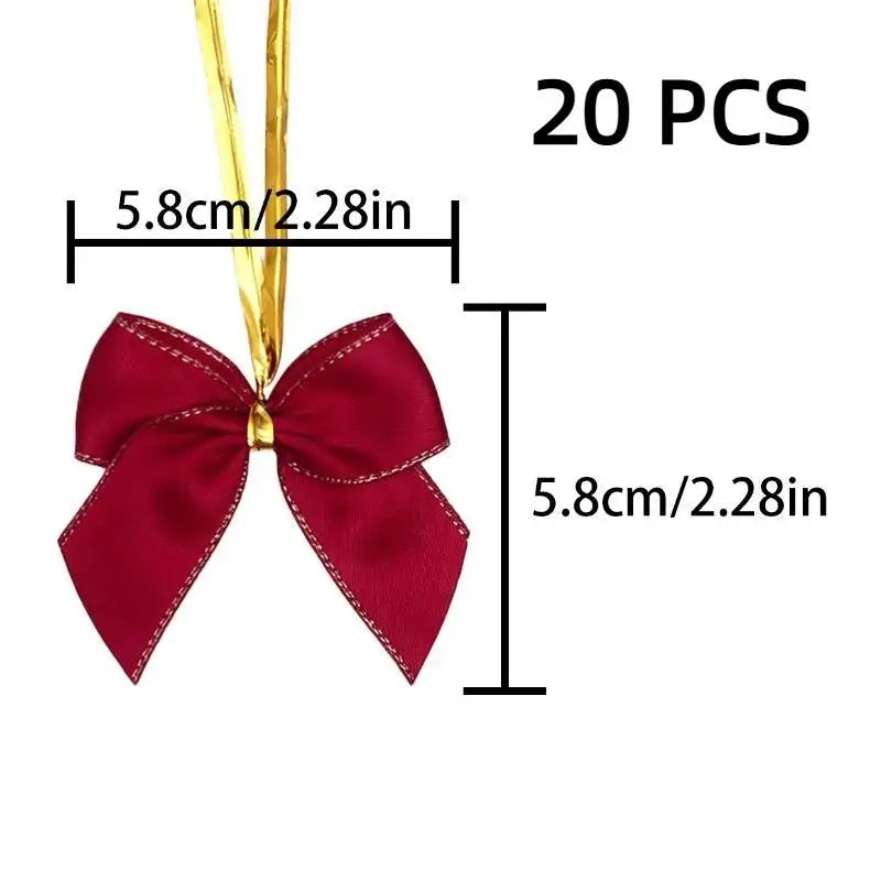 Mini Red & Gold Bow Ornaments – Christmas Tree & Gift Wrap