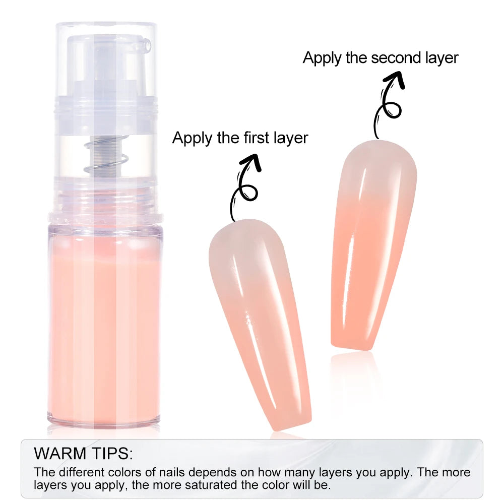 MAFANAILS 12-Color Ombre Spray Nail Glitter Powder 10g