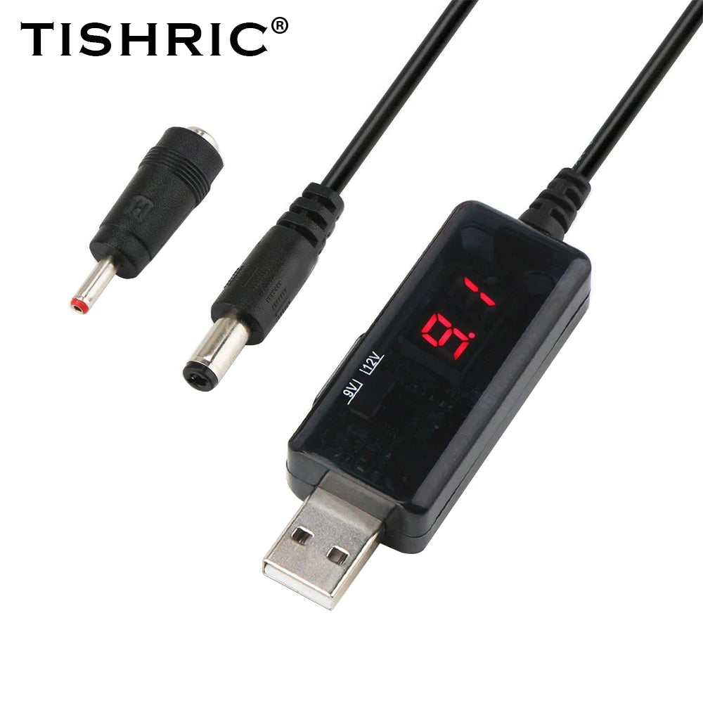 TISHRIC USB to DC Cable – 5V to 9V/12V Router Power Adapter USB DC Power Cable PRIMED Red digital display China Mainland