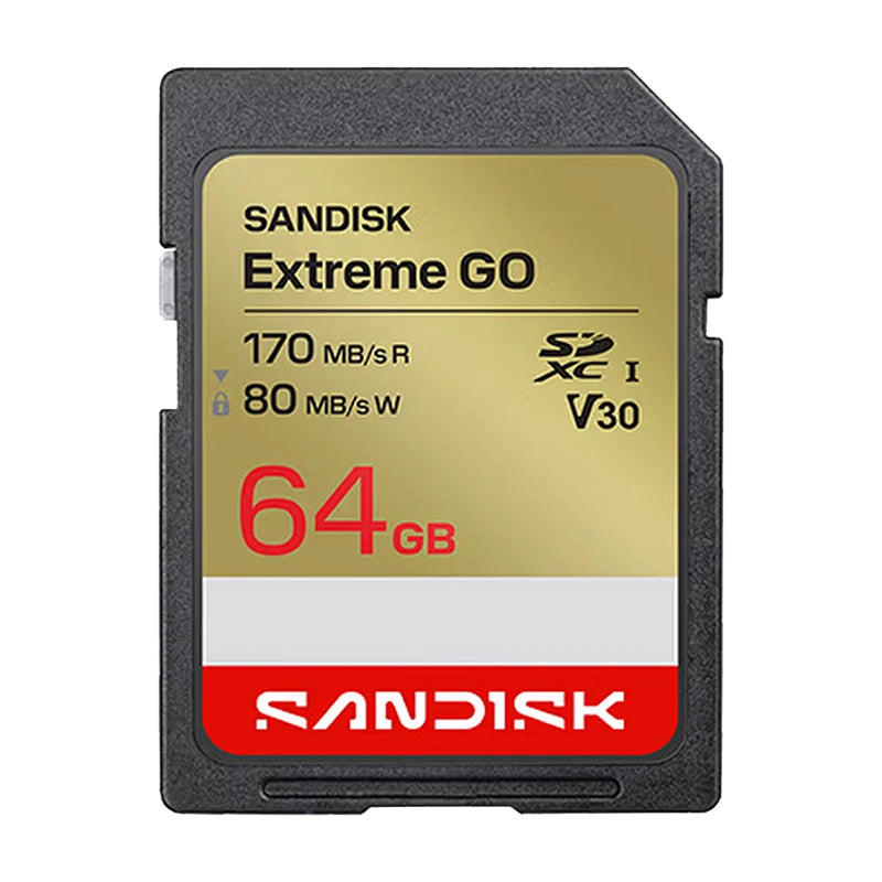 SanDisk Extreme GO SD Card UHS-I V30 | 32GB–256GB | 4K UHD SD Memory Card PRIMED 64 GB