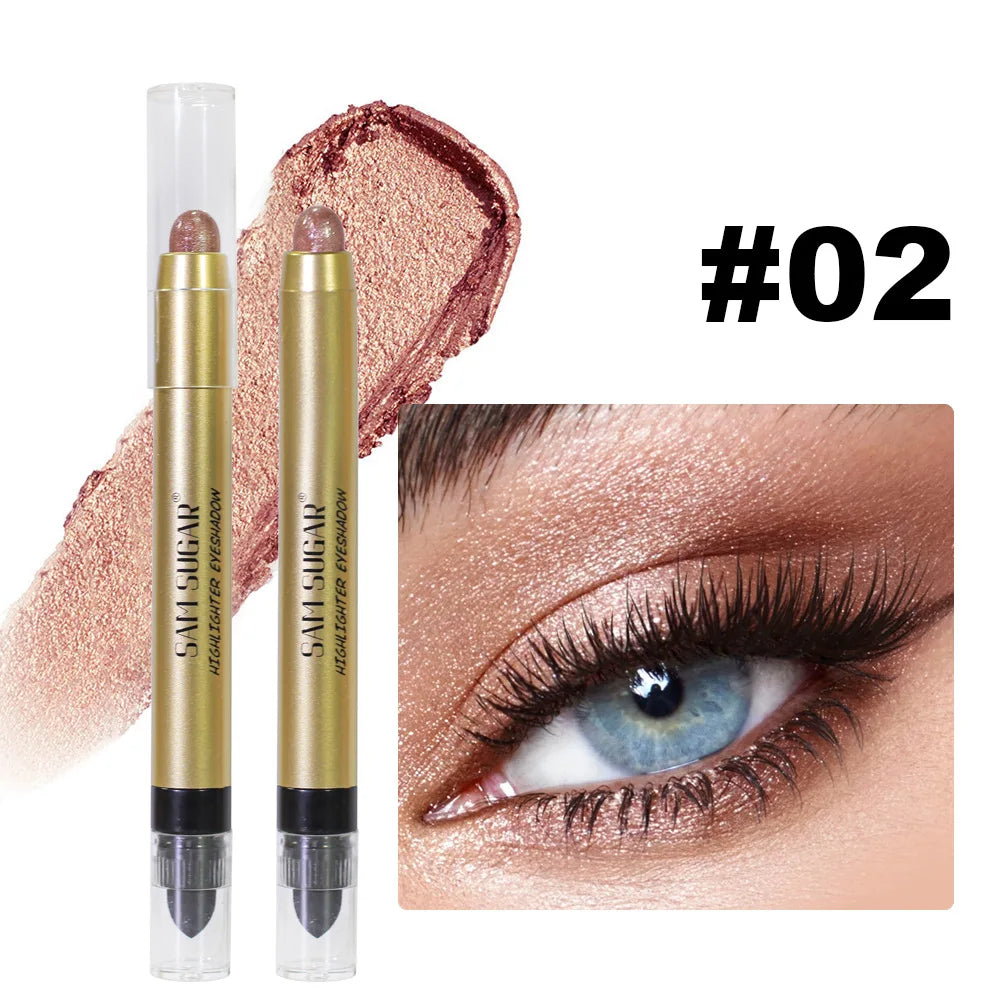 SAM SUGAR 2-in-1 Shimmer Eyeshadow Highlighter Dual Tip Pen