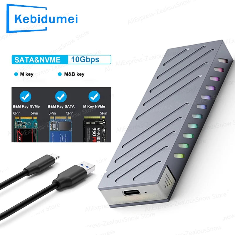 M.2 NVMe SATA SSD Enclosure 10Gbps USB 3.1 Type-C Aluminum SSD Enclosure PRIMED NGFF NVME Protocol China Mainland