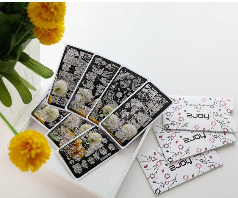 Nail Art Stamping Plate 6×12cm – Cactus Floral & Animal Designs Nail Stamping Plate PRIMED