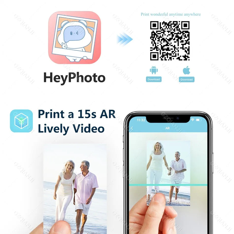 HPRT MT53 Portable Bluetooth Zink Photo Printer 2x3 Inch Pocket Photo Printer PRIMED