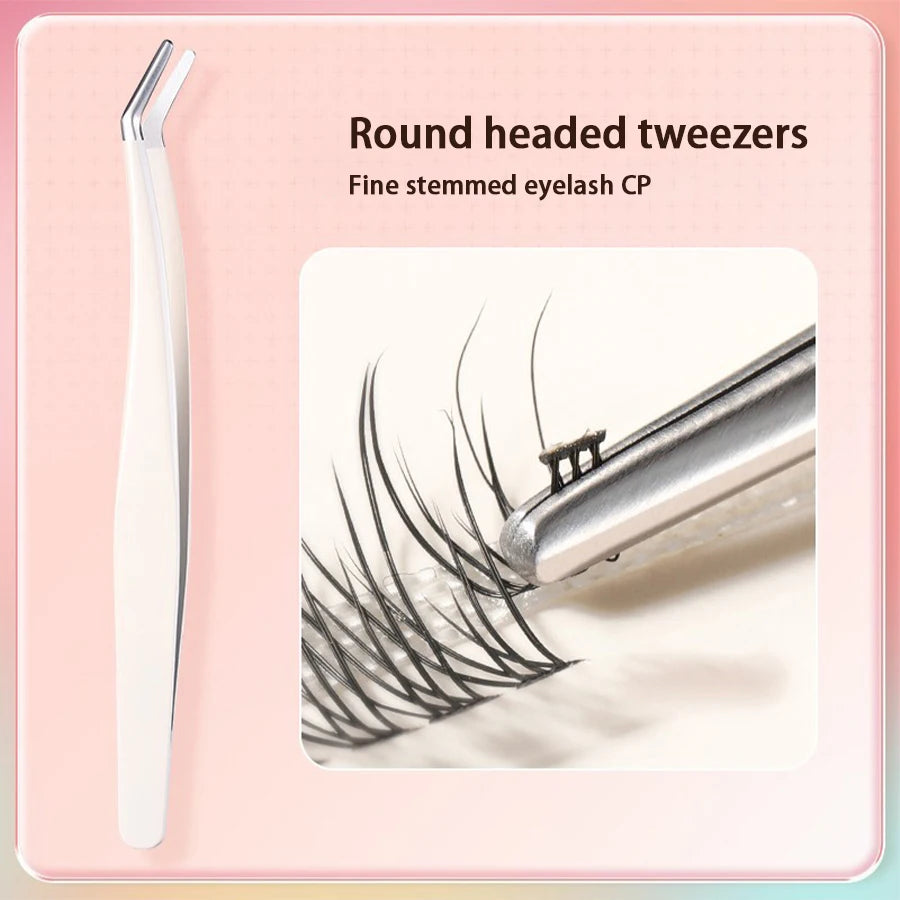 Stainless Steel Eyelash Tweezers – False Lash Application Tool