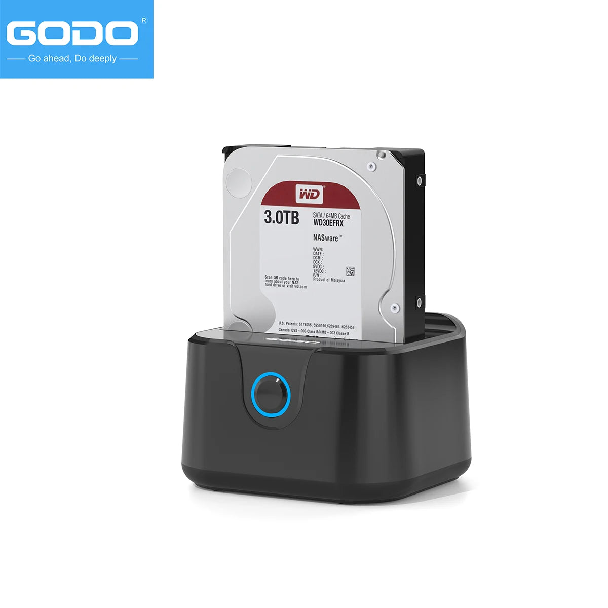 GODO Single Bay HDD Docking Station USB 3.0 SATA 2.5/3.5" HDD Docking Station PRIMED