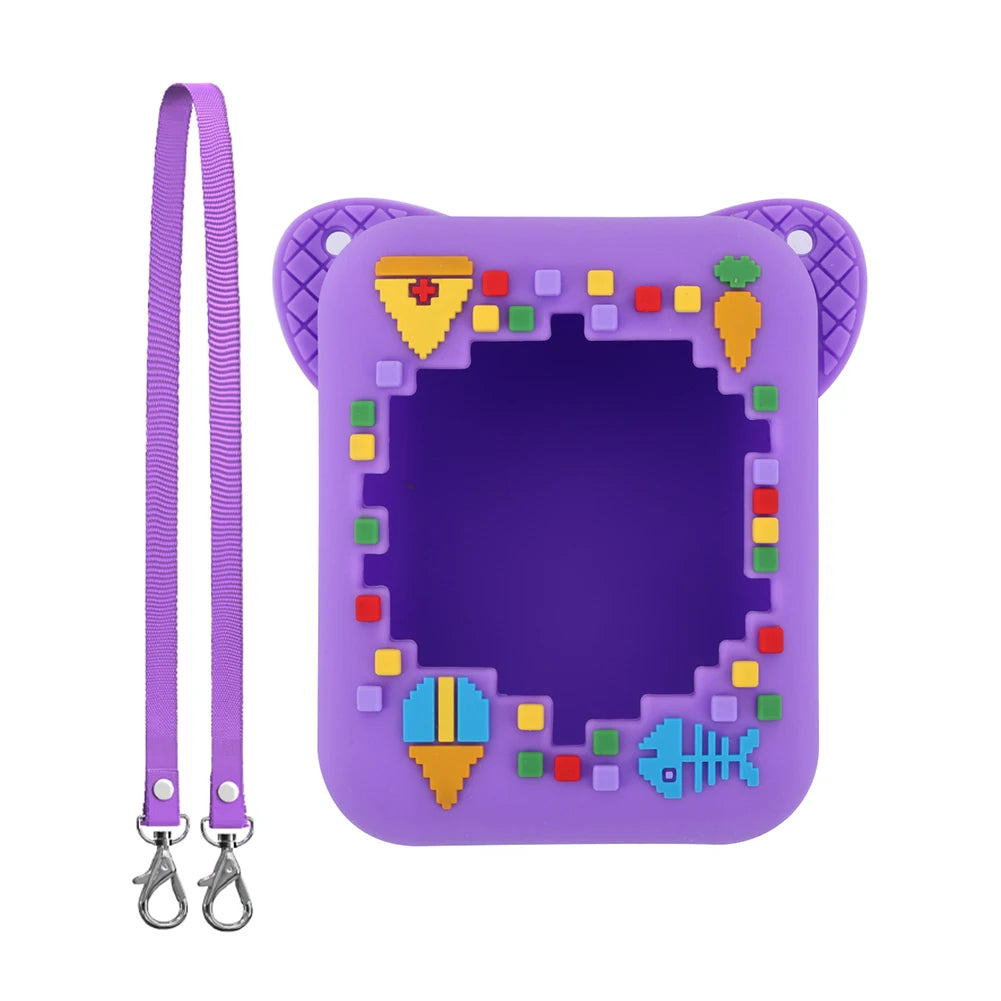 Silicone Case with Lanyard for Virtual Electronic Pet Toy Electronic Pet Case PRIMED PURPLE