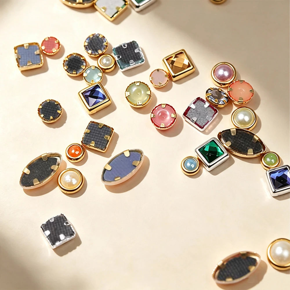 Gothic Punk Nail Rhinestones 12-Grid Gem Charms Set | MAFANAILS