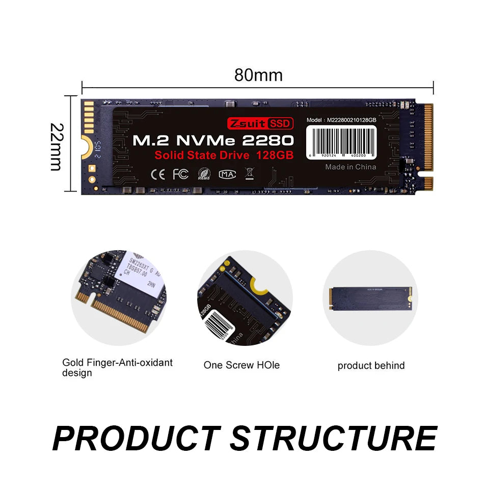 ZSUIT 1TB M.2 NVMe SSD PCIe 3.0 Internal Drive | 2900MB/s