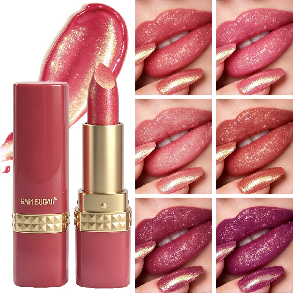 SAM SUGAR Metallic Glitter Lip Gloss | Diamond Shimmer, Waterproof