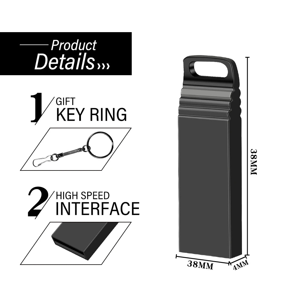 JASTER Mini Metal USB Flash Drive 128GB | Custom Logo Pen Drive USB Flash Drive PRIMED