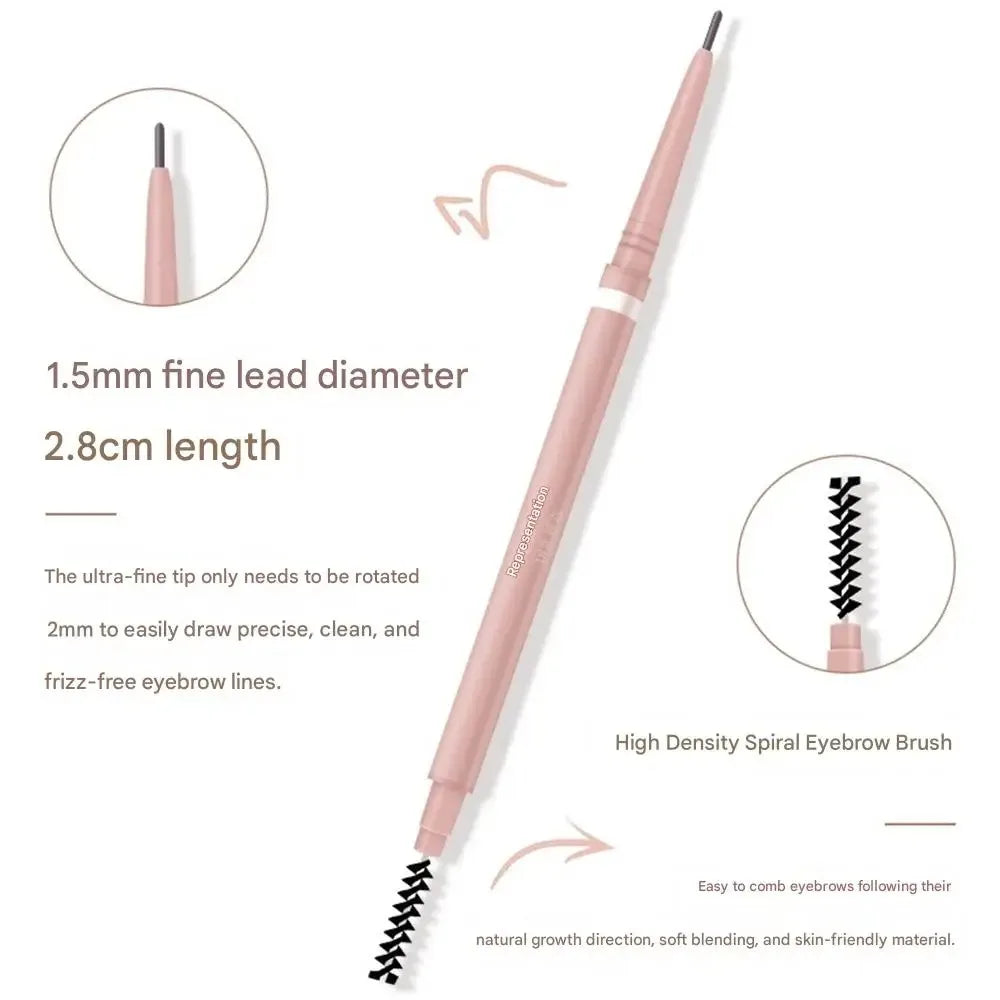 1.5mm Ultra-Fine Waterproof Eyebrow Pencil with Spoolie Brush