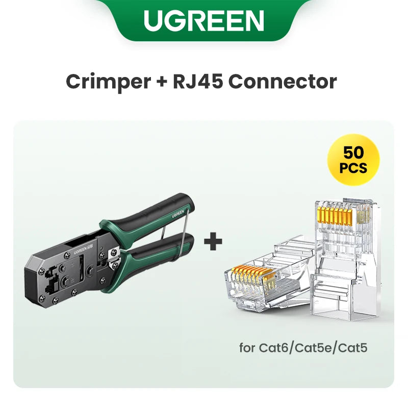 UGREEN RJ45 Crimper Tool – CAT6/7/8 Ethernet Cable Crimper Network Cable Crimper PRIMED Add 50Pcs Connector China Mainland