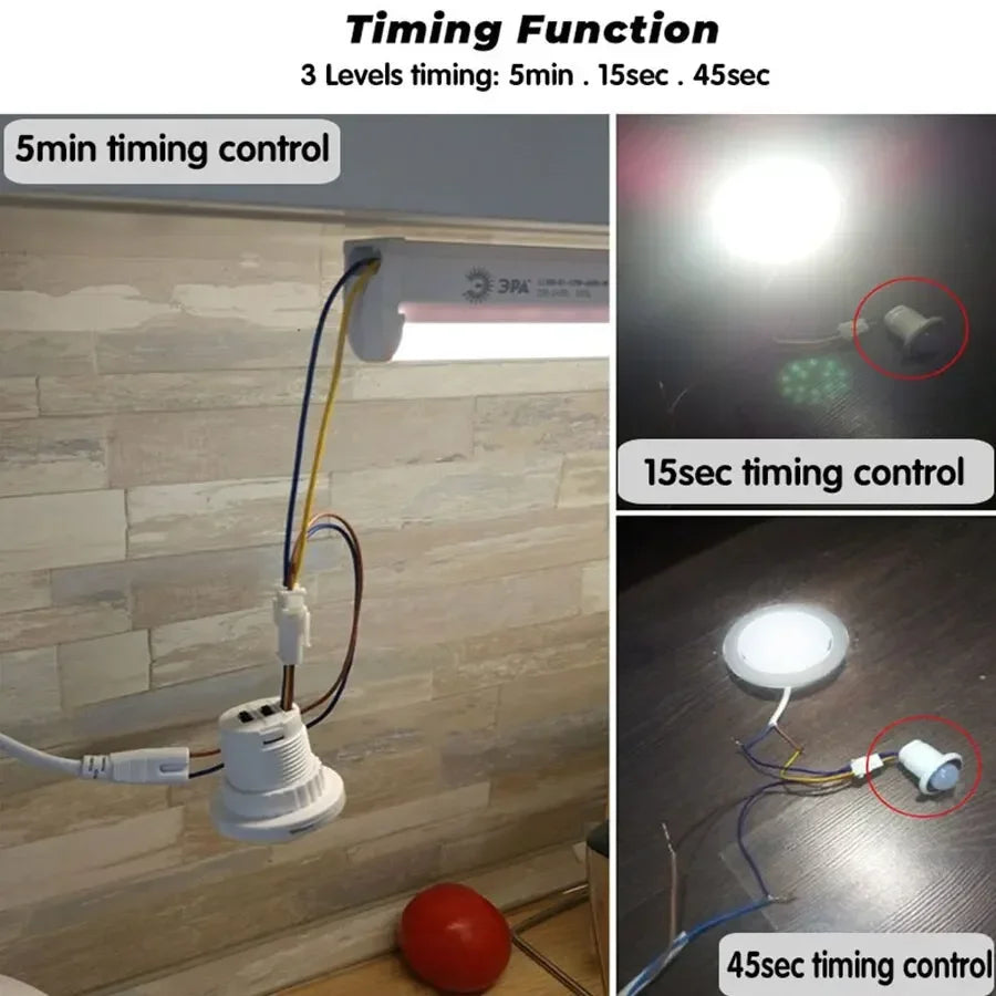 PIR Motion Sensor Switch Adjustable Time Delay AC85–265V Motion Sensor Switch PRIMED