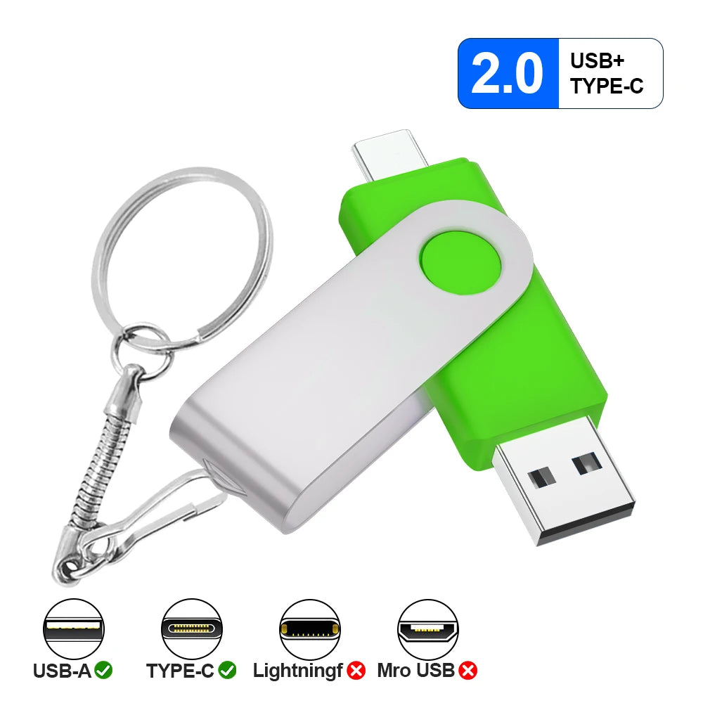 JASTER USB Flash Drive Type-C Rotatable Pendrive Real Capacity USB Flash Drive PRIMED 32 GB Green China Mainland