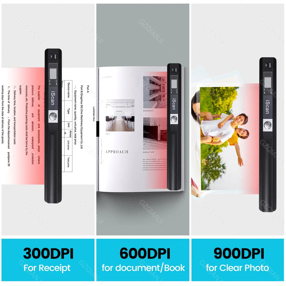 Portable Handheld Document Scanner A4 – 300/600/900 DPI JPG PDF Handheld Document Scanner PRIMED