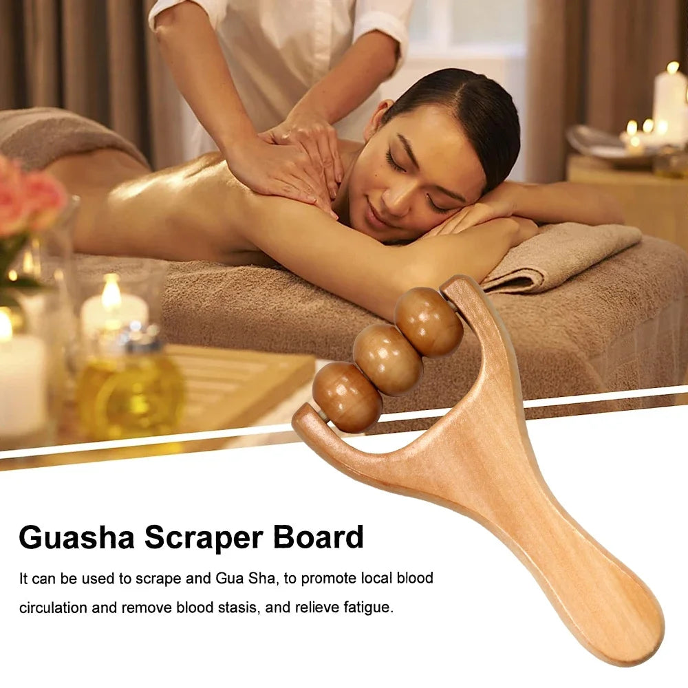 Wooden Massage Roller – Neck, Back & Full Body Massager