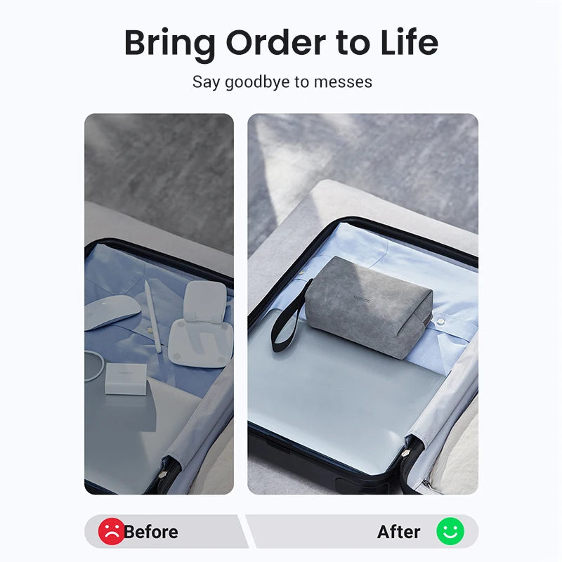 UGREEN Leather Digital Organizer Bag – Cables & Accessories Digital Accessories Organizer PRIMED
