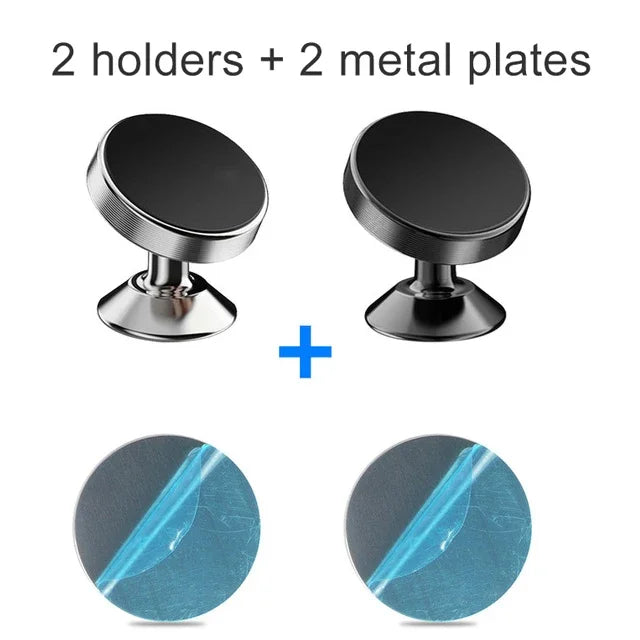 Universal Magnetic Car Phone Holder – Dashboard Mount Car Phone Holder PRIMED Black Silver-Rotate