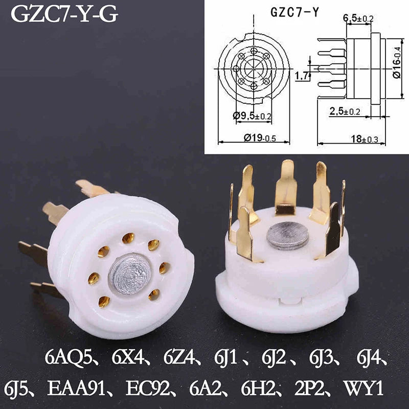 Gold-Plated 7-Pin B7G Vacuum Tube Socket | 6AQ5 6J1 6J2