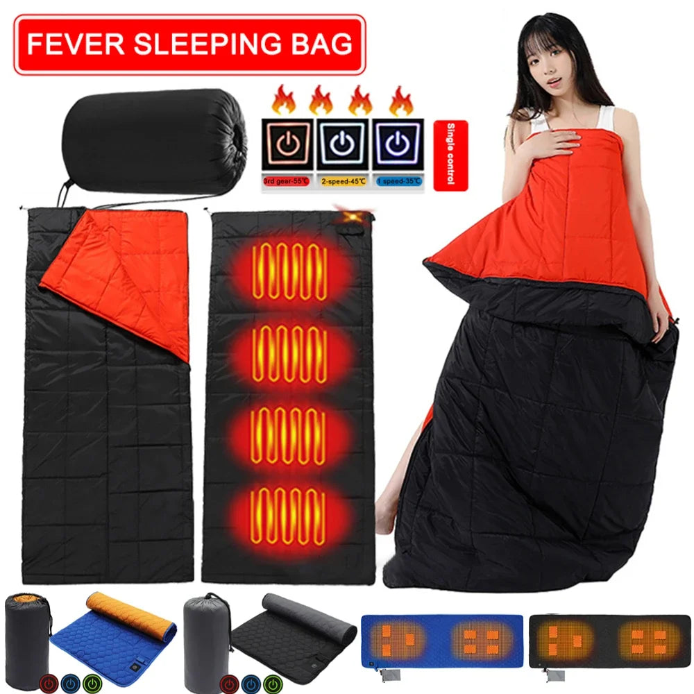 USB Electric Heated Sleeping Mat – 4 Zone Adjustable Warmth Electric Heated Sleeping Mat PRIMED