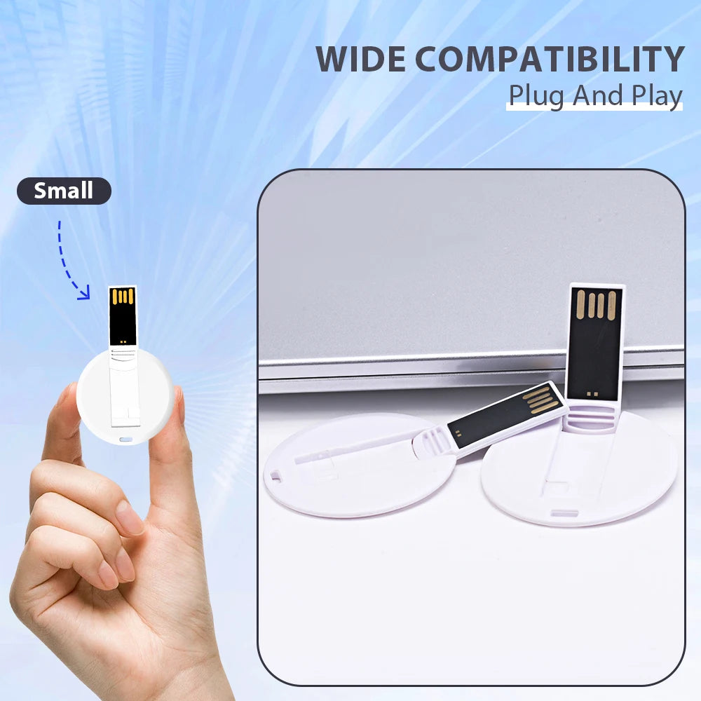 Custom Photo Round Card USB Flash Drive 4GB–128GB Gift Custom USB Flash Drive PRIMED