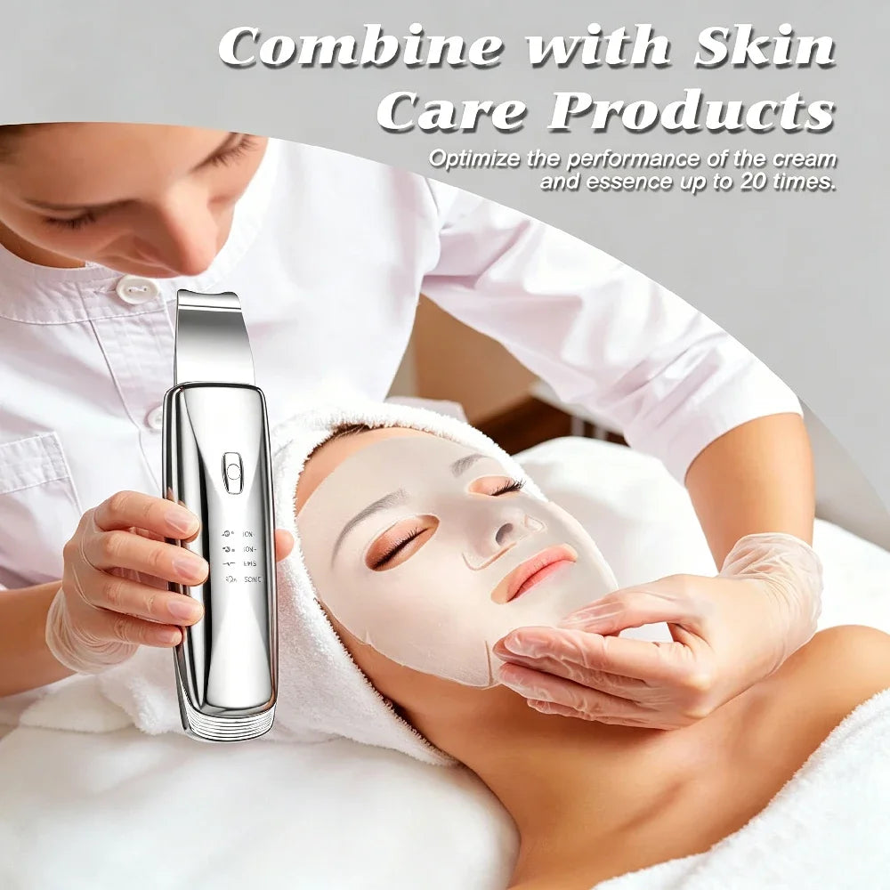 Ultrasonic Skin Scrubber 4-Mode Facial Pore Cleanser Shovel