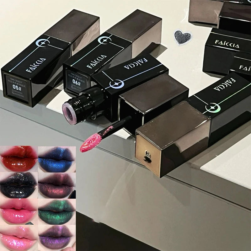 Glitter Lip Gloss 8 Shades – Metallic Pearlescent & Moisturizing Lip Gloss PRIMED