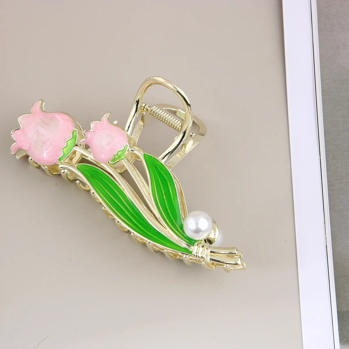 Rose Tulip Flower Claw Clip – Metal Shark Hair Clip Women
