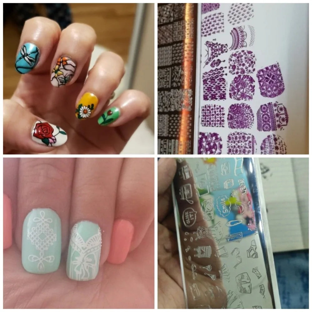MAFANAILS YICAI 3D Flower Nail Stamping Plate – 40 Designs Nail Stamping Plate PRIMED