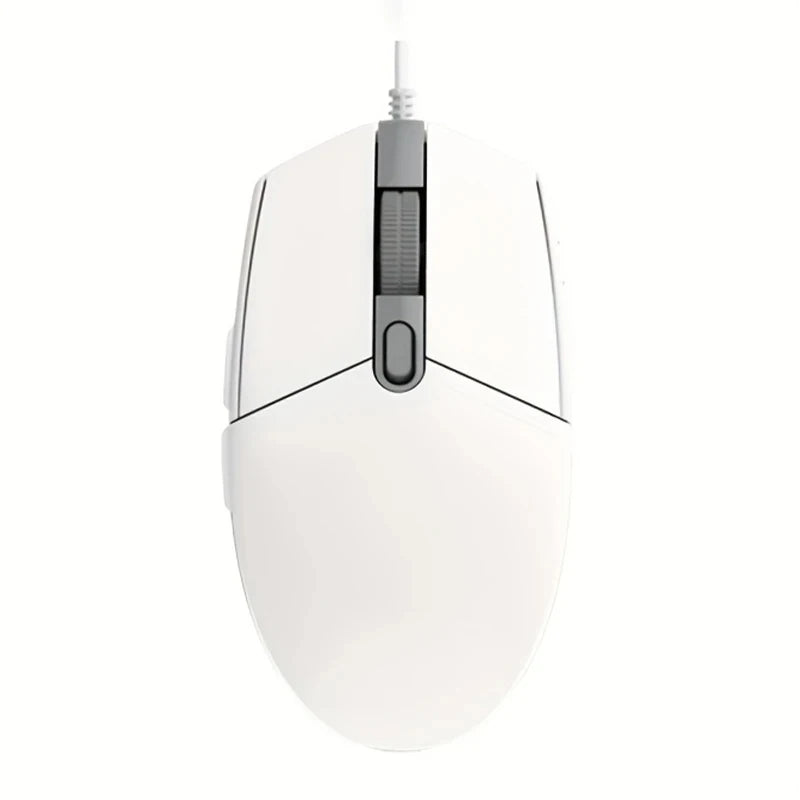 USB Wired Mouse – 6-Button Ergonomic DPI Adjustable Backlit Wired Computer Mouse PRIMED B-White