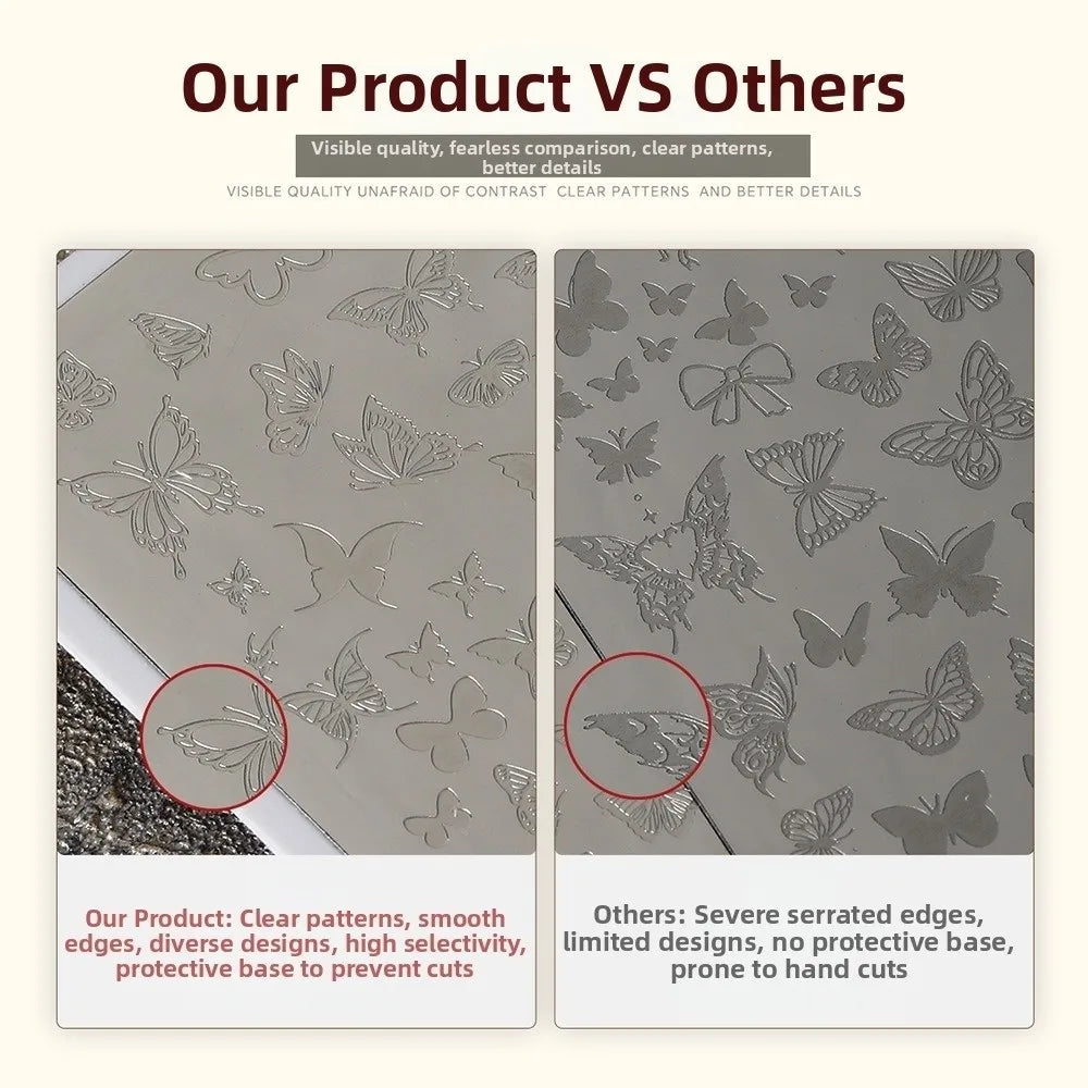 Nail Stamping Plates – Bowknot, Flower, Butterfly & Snowflake