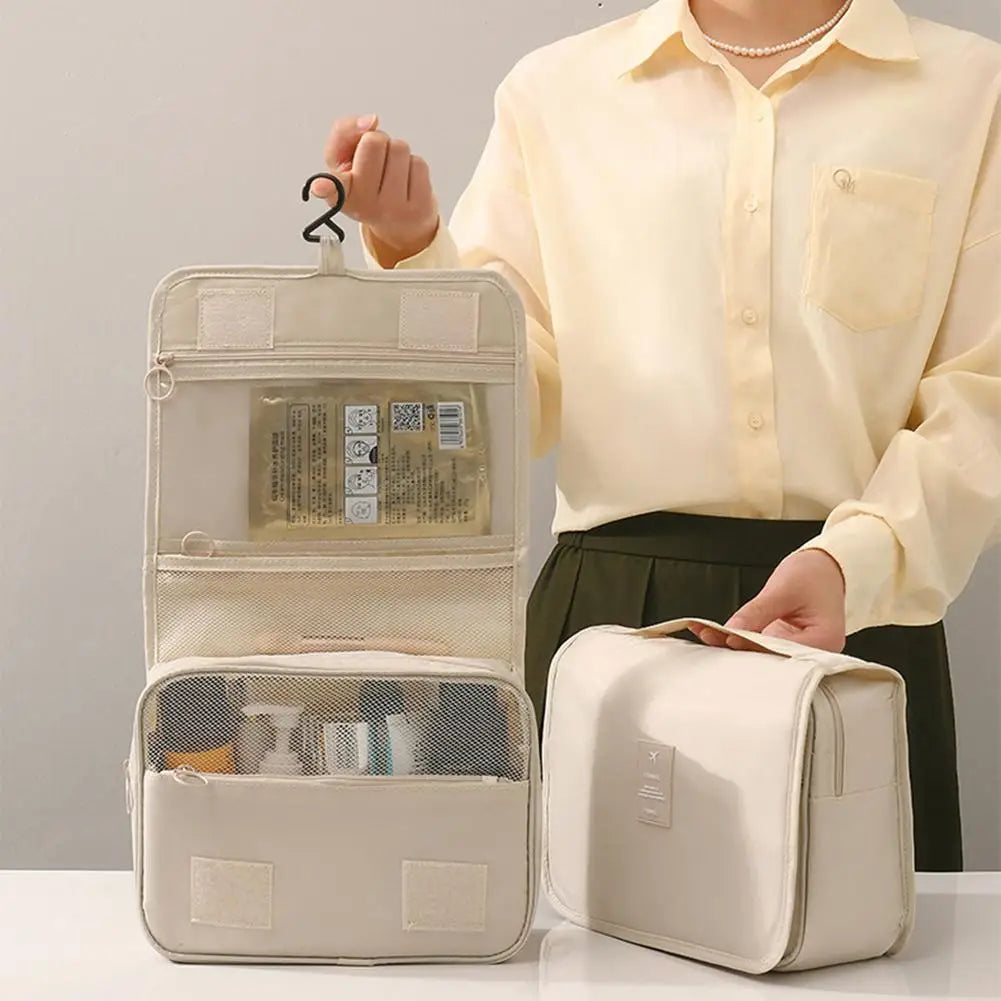Travel Makeup Bag with Hook – Waterproof Toiletry Organizer