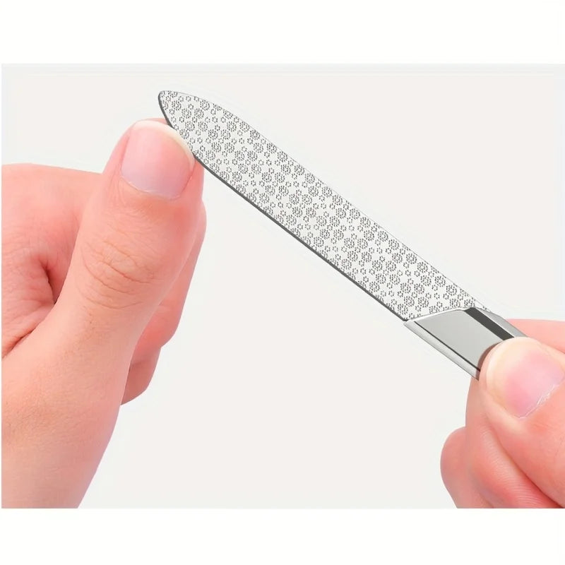 Professional Double-Sided Stainless Steel Nail File | Manicure Tool