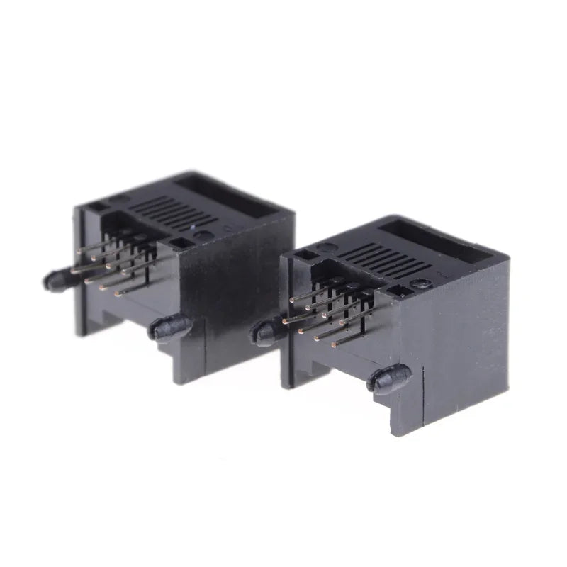 10-Pack RJ45 8P8C PCB Jack Socket – Black Network Connector