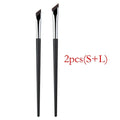 2-Pack Ultra-Thin Blade Eyeliner & Angled Eyebrow Brush Set Makeup Brush Set PRIMED 2pcs(S and L)