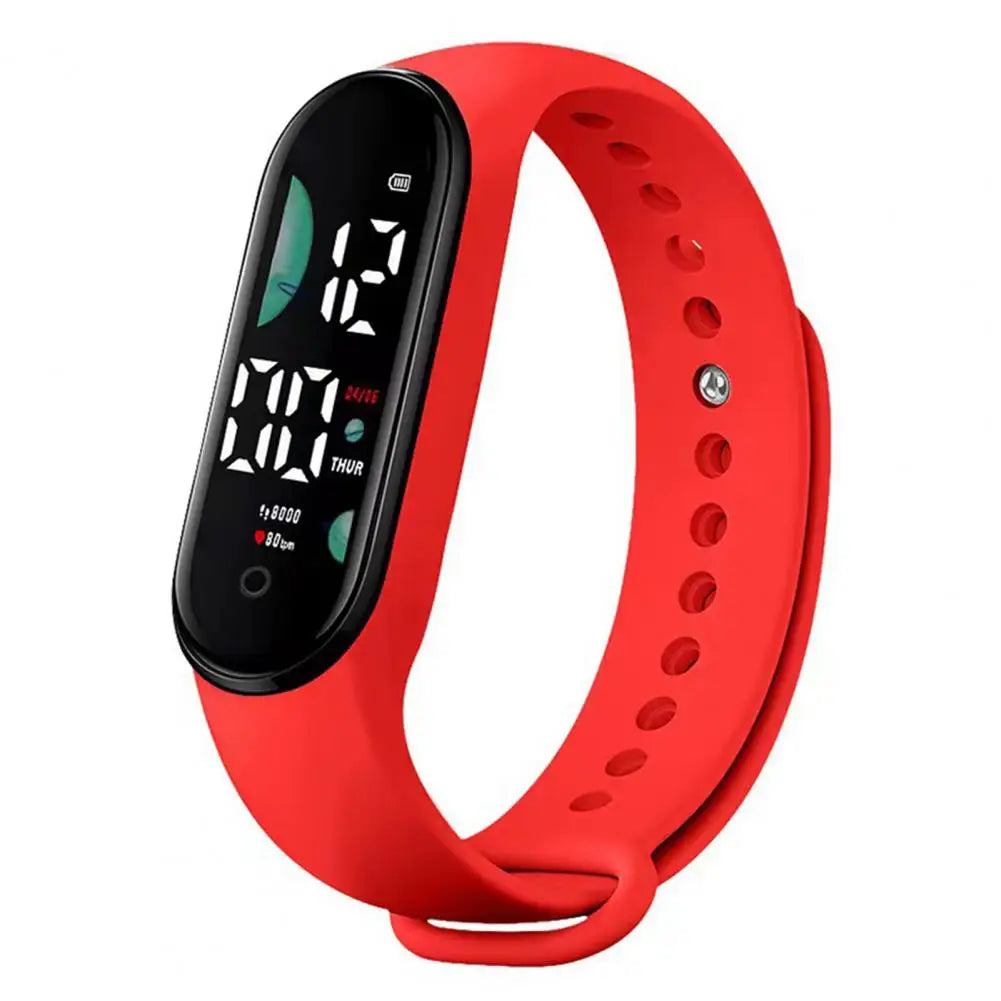 M9 Kids LED Digital Touch Watch – Waterproof Sports Bracelet Kids Digital Watch PRIMED Red