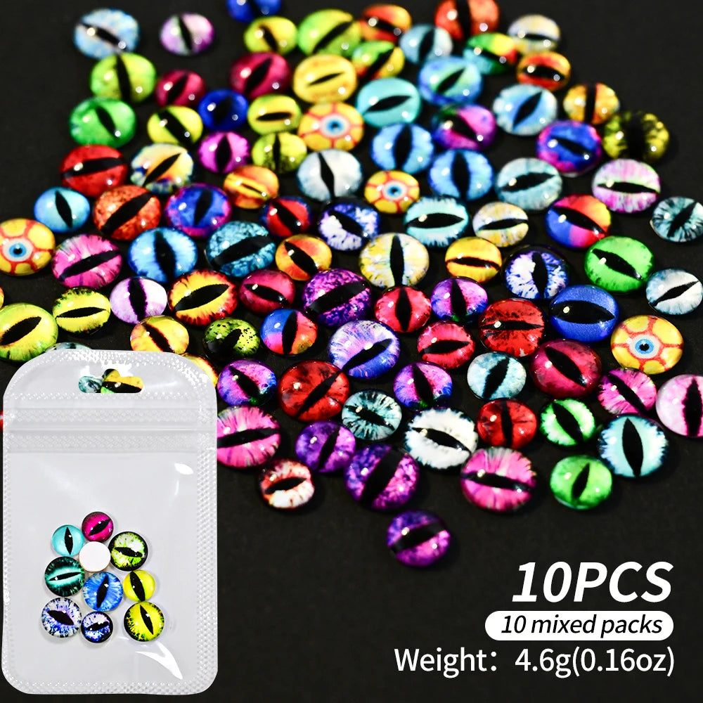 3D Cat Eye Nail Charms – Devil Eye Rhinestones 10–100Pcs Y2K Nail Art Rhinestones PRIMED ZCF153-1