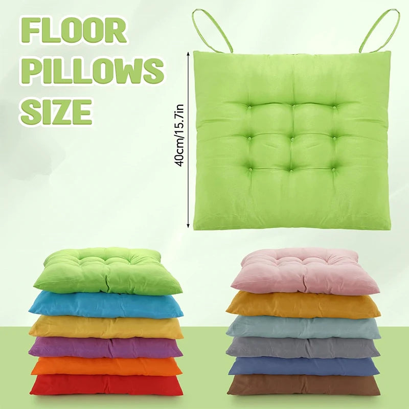 LMETJMA Thick Chair Pad Cushion with Ties – Dining & Floor Chair Pad Cushion PRIMED