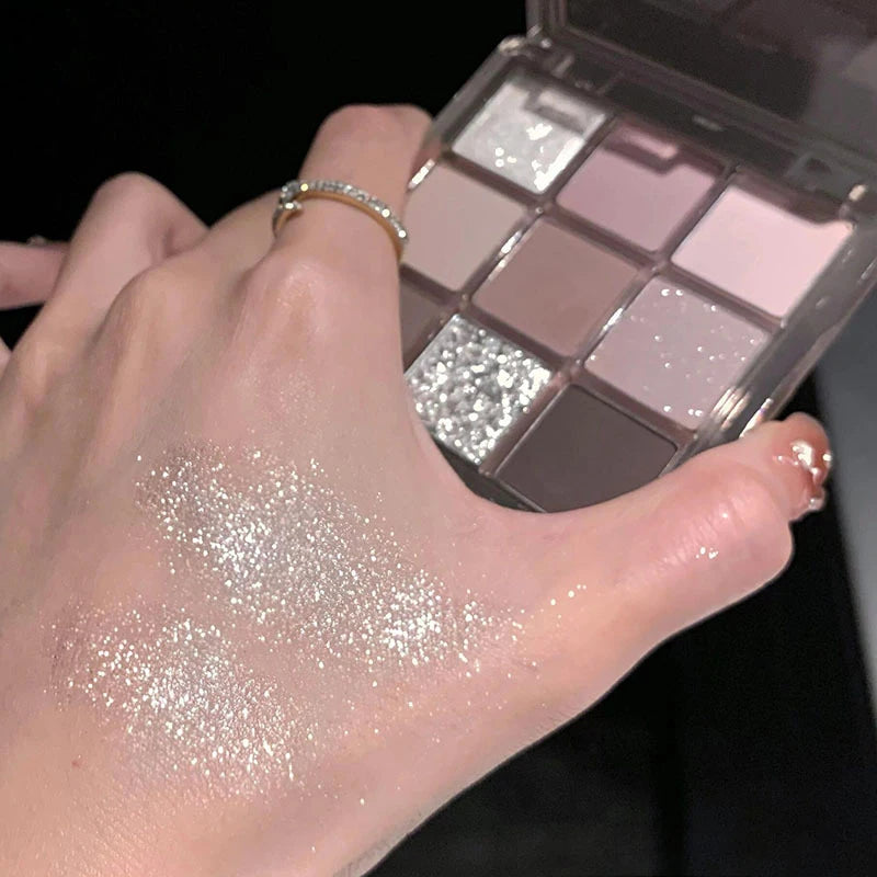 DIKALU 9-Color Punk Smoky Eyeshadow Palette – Shimmer & Matte