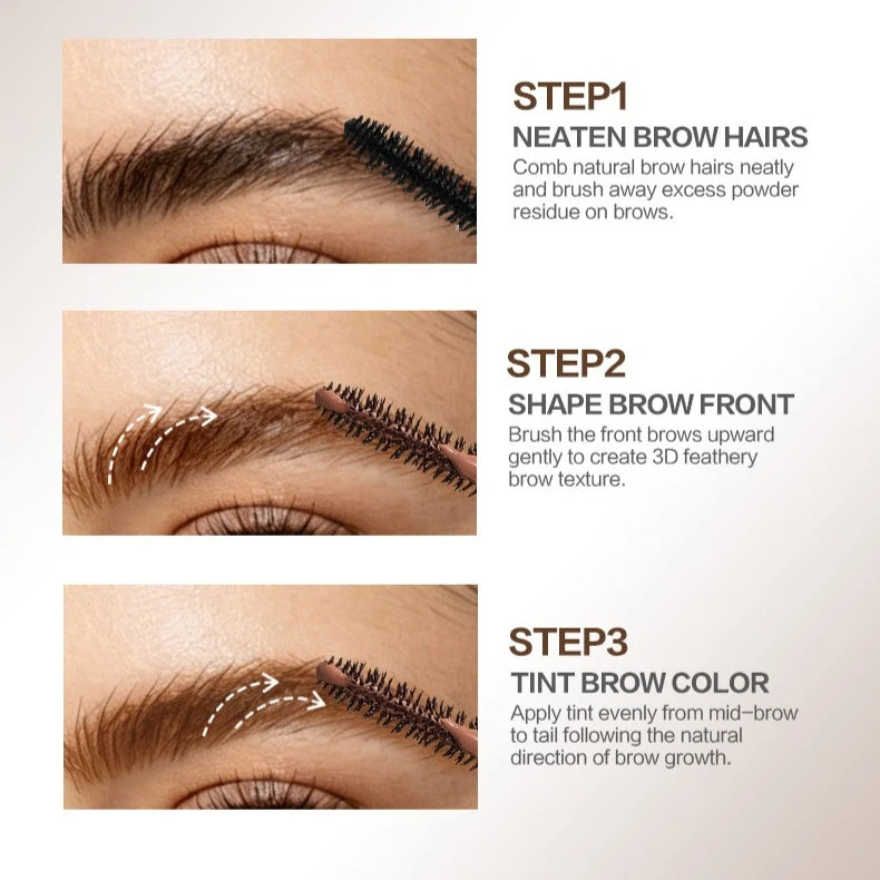 Waterproof Eyebrow Tint Gel – 3 Brown Shades, Fluffy Brow