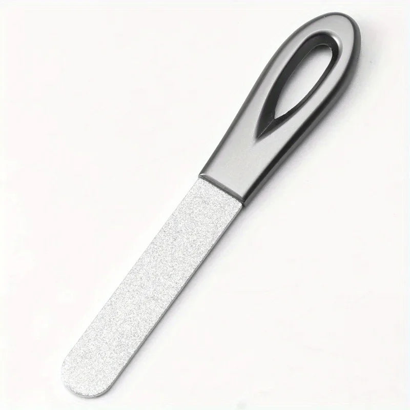 Stainless Steel Double-Sided Nail File with Leather Case