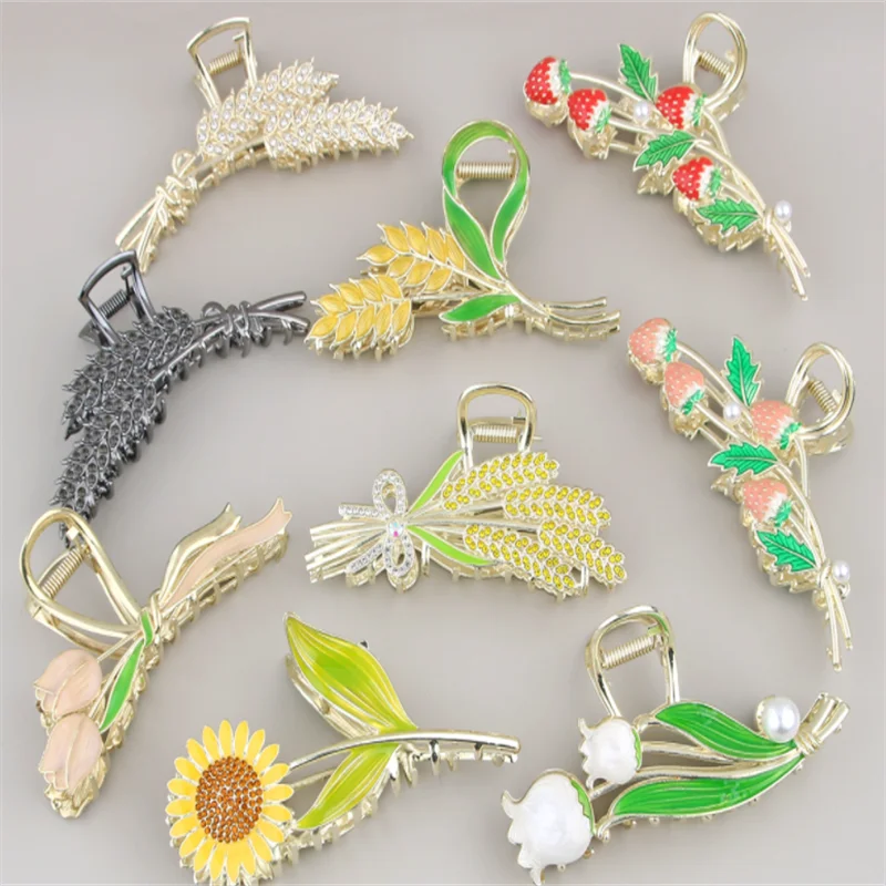 Rose Tulip Flower Claw Clip – Metal Shark Hair Clip Women