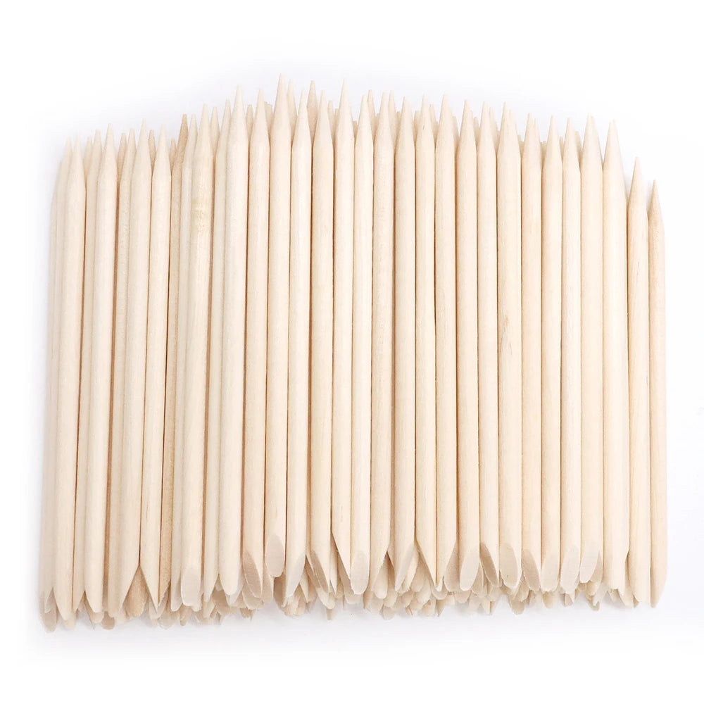 Wood Cuticle Sticks 95mm Double-Ended | 100/200/500 Pack