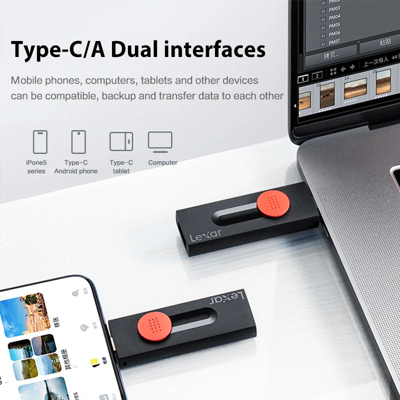 Lexar OTG USB 3.2 Flash Drive Type-C 32GB 64GB – iPhone & Android OTG USB Flash Drive PRIMED
