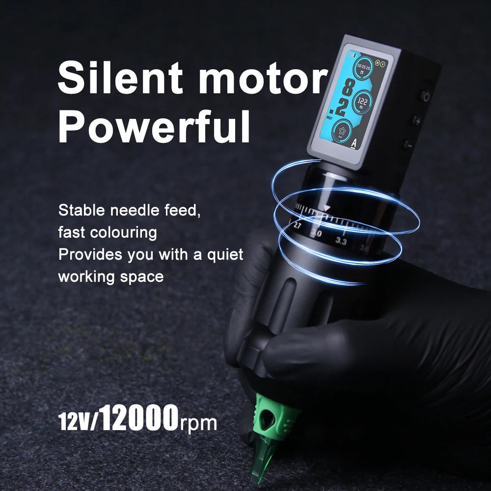 TUMAlab T7 MAX Wireless Tattoo Pen – Adjustable Stroke Motor