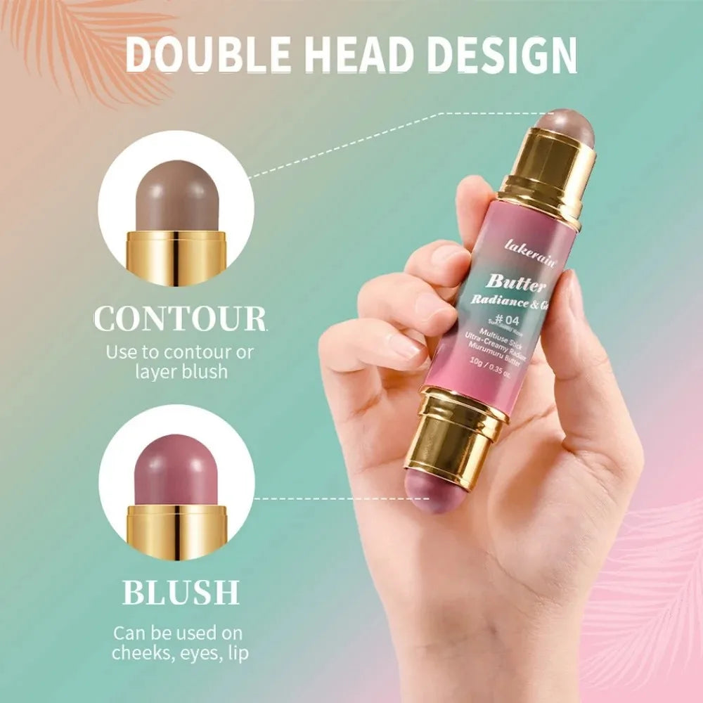 Lakerain 2-in-1 Contour Stick – Cream Blush & Highlighter Contour Blush Stick PRIMED