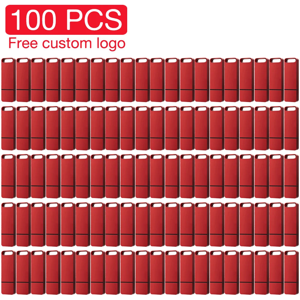 100-Pack Mini Metal USB Flash Drives 16–128GB | Custom Logo USB Flash Drive PRIMED Red 128MB (Not GB) CN