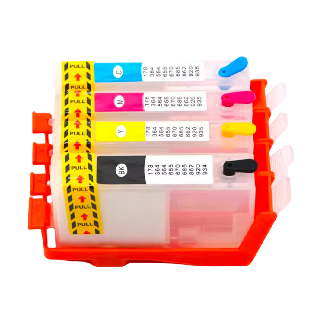 HP 364 364XL Refillable Empty Ink Cartridges – 4-Pack Refillable Ink Cartridge PRIMED